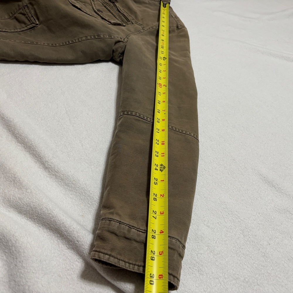 Levi's Men's Brown Quilted Green Military Jacket Zip Button Stand Collar Size L - Picture 10 of 14